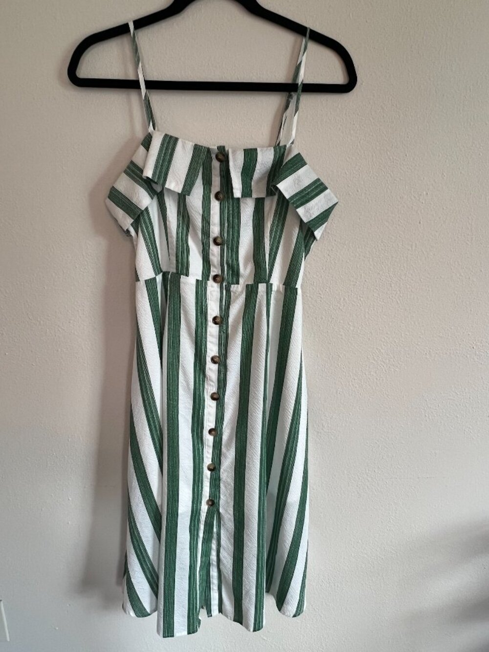 A. Calin by Flying Tomato Striped Green and White Maxi Dress